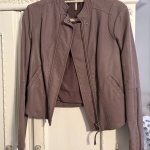 Free People Mauve Leather Jacket